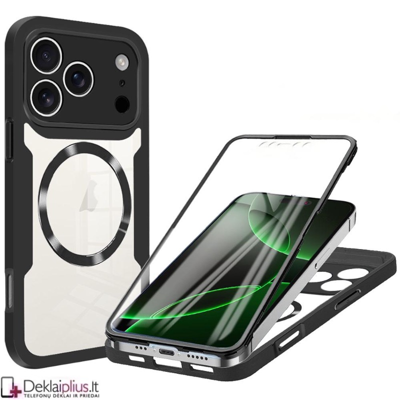 360 laipsnių smūgiams atsparus dėklas su magsafe - juodas (Apple Iphone 17 Pro Max/18 Pro Max) 360 laipsnių smūgiams atsparus dėklas su magsafe - juodas (Apple Iphone 17 Pro Max/18 Pro Max)